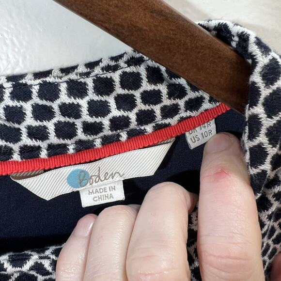 Boden Women’s Shift Dress Size M 10 Blue White Polka Dot Preppy Classic Business - Picture 4 of 8